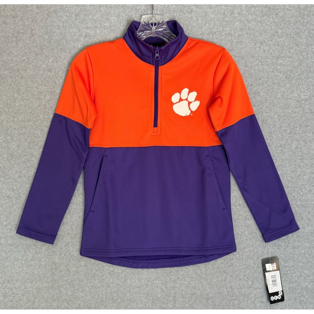 NEW! Clemson Tigers 1/4 Zip Sweater Womens Small Orange Regalia Pullover NCAA